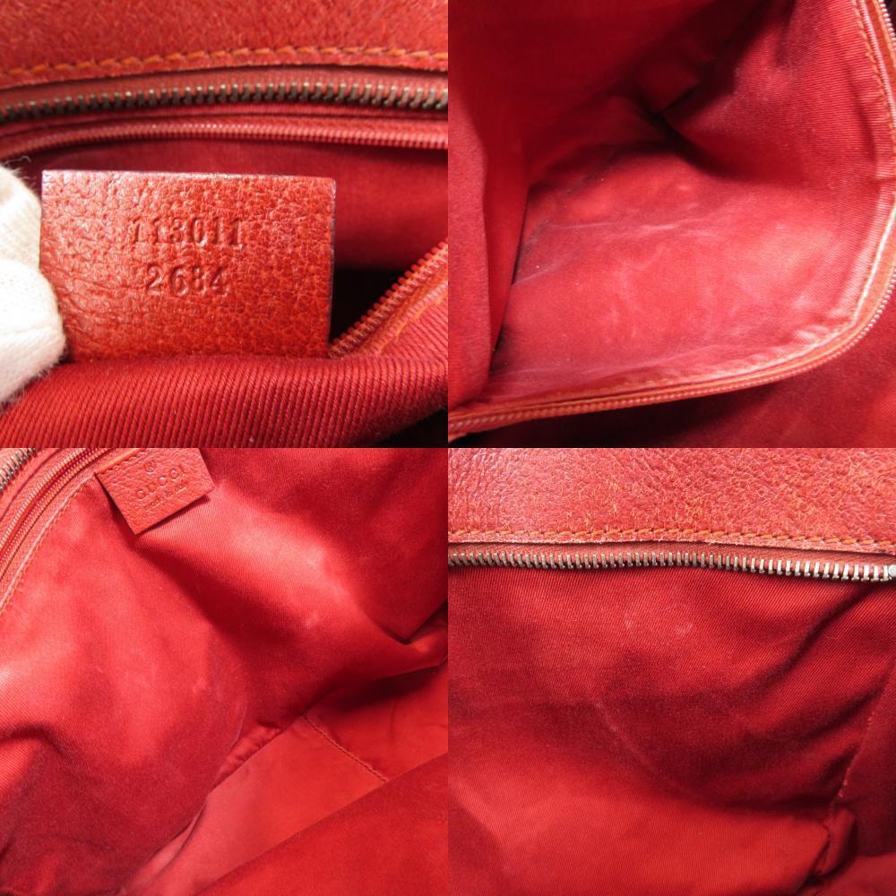 Gucci Leather Red bag Red tote Canvas GG Shoulder - Picture 7 of 11